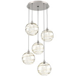 Terra Round Multi Light Pendant - Beige Silver / Optic Amber