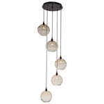 Terra Round Multi Light Pendant - Matte Black / Optic Amber