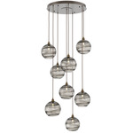 Terra Round Multi Light Pendant - Flat Bronze / Optic Smoke