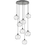 Terra Round Multi Light Pendant - Matte Black / Optic Clear