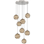 Terra Round Multi Light Pendant - Beige Silver / Optic Bronze