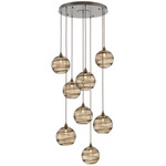 Terra Round Multi Light Pendant - Flat Bronze / Optic Bronze
