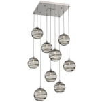 Terra Square Multi Light Pendant - Beige Silver / Optic Smoke