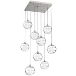 Terra Square Multi Light Pendant - Beige Silver / Optic Clear