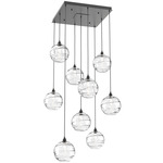 Terra Square Multi Light Pendant - Matte Black / Optic Clear