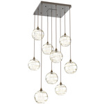 Terra Square Multi Light Pendant - Flat Bronze / Optic Amber