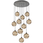 Terra Round Multi Light Pendant - Matte Black / Optic Bronze