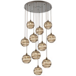 Terra Round Multi Light Pendant - Flat Bronze / Optic Bronze