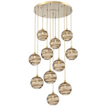 Terra Round Multi Light Pendant - Gilded Brass / Optic Bronze