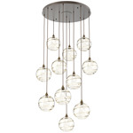 Terra Round Multi Light Pendant - Flat Bronze / Optic Amber