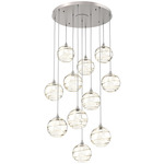 Terra Round Multi Light Pendant - Beige Silver / Optic Amber