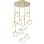 Terra Round Multi Light Pendant - Gilded Brass / Optic Amber