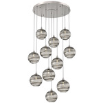 Terra Round Multi Light Pendant - Beige Silver / Optic Smoke
