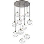 Terra Round Multi Light Pendant - Flat Bronze / Optic Clear