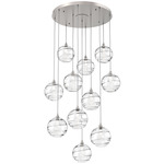 Terra Round Multi Light Pendant - Beige Silver / Optic Clear