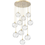 Terra Round Multi Light Pendant - Gilded Brass / Optic Clear