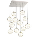 Terra Square Multi Light Pendant - Beige Silver / Optic Amber