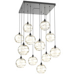 Terra Square Multi Light Pendant - Matte Black / Optic Amber