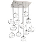 Terra Square Multi Light Pendant - Beige Silver / Optic Clear