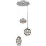 Misto Round Multi Light Pendant - Beige Silver / Optic Smoke