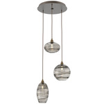 Misto Round Multi Light Pendant - Flat Bronze / Optic Smoke