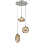 Misto Round Multi Light Pendant - Beige Silver / Optic Bronze