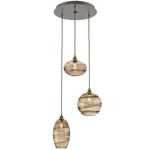 Misto Round Multi Light Pendant - Flat Bronze / Optic Bronze