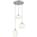 Misto Round Multi Light Pendant - Beige Silver / Optic Amber
