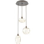 Misto Round Multi Light Pendant - Flat Bronze / Optic Amber
