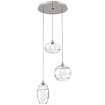 Misto Round Multi Light Pendant - Beige Silver / Optic Clear