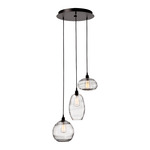 Misto Round Multi Light Pendant - Matte Black / Optic Clear