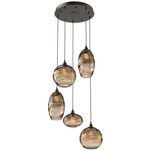 Misto Round Multi Light Pendant - Flat Bronze / Optic Bronze