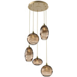 Misto Round Multi Light Pendant - Gilded Brass / Optic Bronze