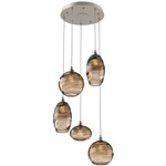 Misto Round Multi Light Pendant - Beige Silver / Optic Bronze