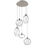 Misto Round Multi Light Pendant - Beige Silver / Optic Clear