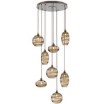 Misto Round Multi Light Pendant - Flat Bronze / Optic Bronze