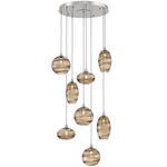 Misto Round Multi Light Pendant - Beige Silver / Optic Bronze