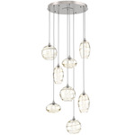 Misto Round Multi Light Pendant - Beige Silver / Optic Amber