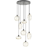 Misto Round Multi Light Pendant - Matte Black / Optic Amber
