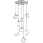 Misto Round Multi Light Pendant - Beige Silver / Optic Clear