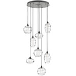 Misto Round Multi Light Pendant - Matte Black / Optic Clear