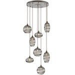 Misto Round Multi Light Pendant - Flat Bronze / Optic Smoke
