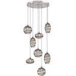 Misto Round Multi Light Pendant - Beige Silver / Optic Smoke