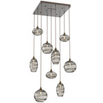 Misto Square Multi Light Pendant - Flat Bronze / Optic Smoke