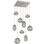 Misto Square Multi Light Pendant - Beige Silver / Optic Smoke