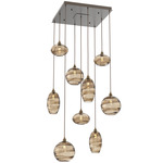Misto Square Multi Light Pendant - Flat Bronze / Optic Bronze