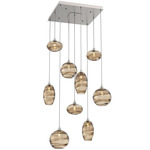 Misto Square Multi Light Pendant - Beige Silver / Optic Bronze