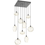 Misto Square Multi Light Pendant - Matte Black / Optic Amber