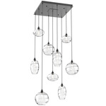 Misto Square Multi Light Pendant - Matte Black / Optic Clear