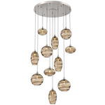 Misto Round Multi Light Pendant - Beige Silver / Optic Bronze